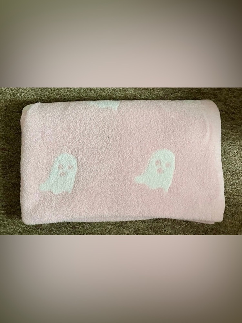 Cupcakes And Cashmere Super Soft Pink Halloween Ghost Throw Blanket